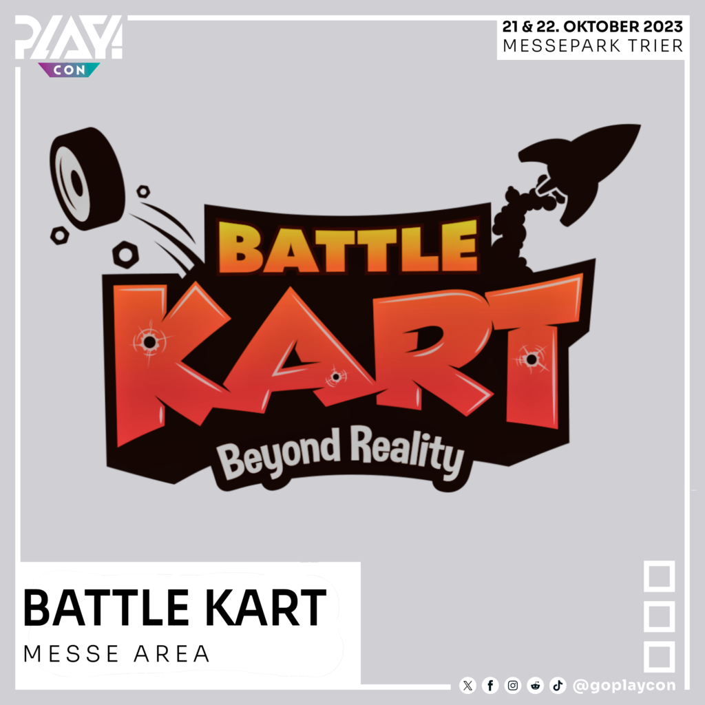Das Logo von Battle Kart Trier im PLAY Rahmen.