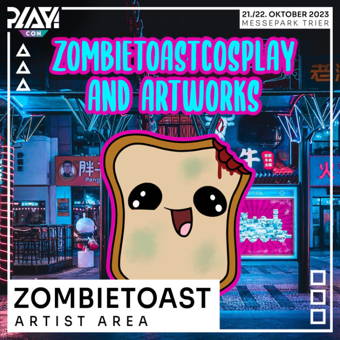 Ein gezeichneter Zombie Toast im Comic Stil von Zombietoast